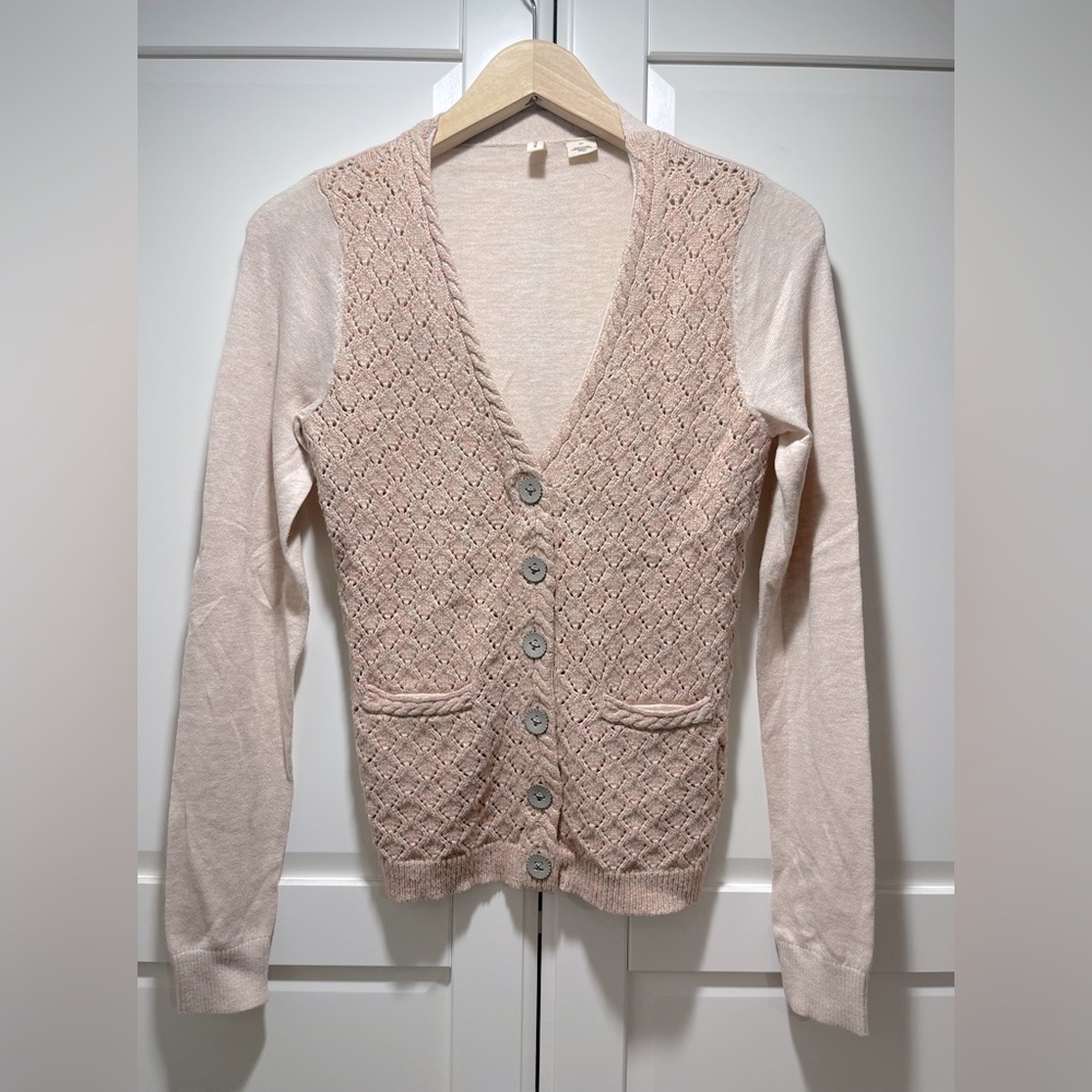 Moth by Anthropologie Pointelle Stitch Cardigan